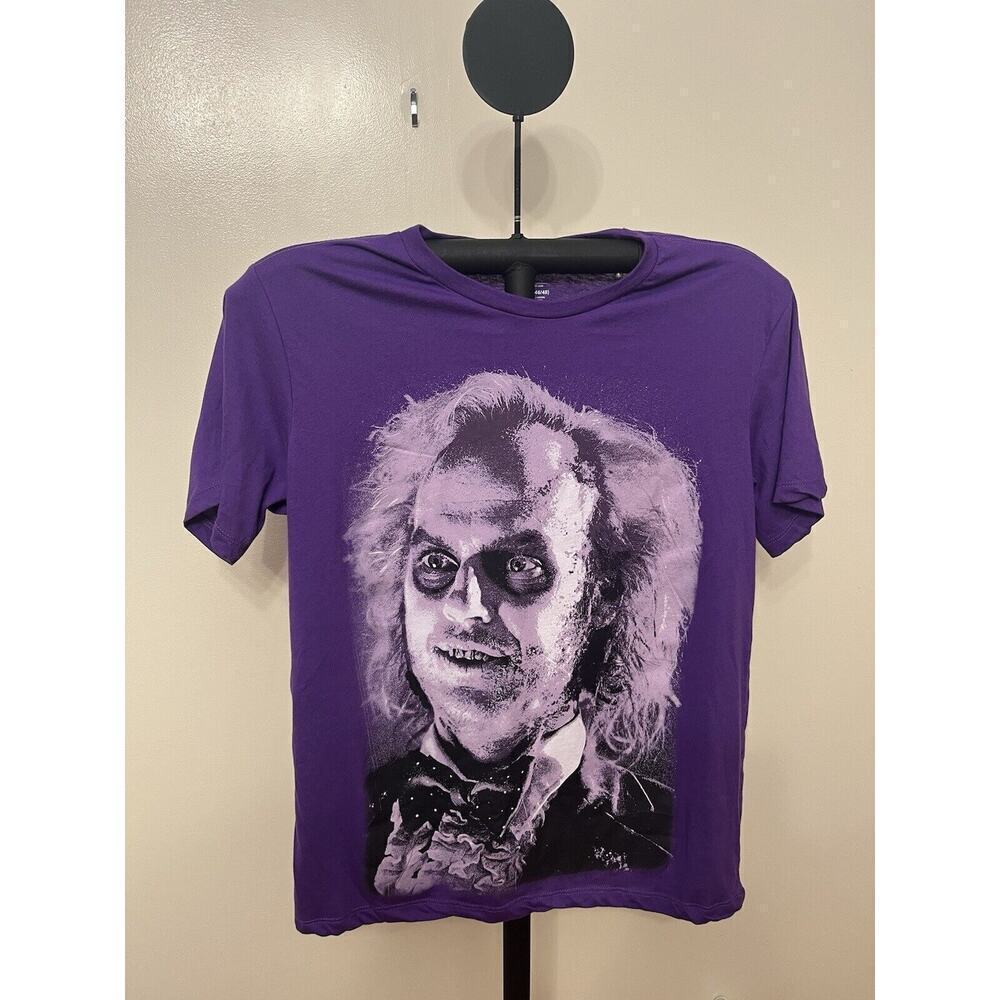 Beetlejuice Purple Short Sleeve Crew Neck T-shirt Size XL